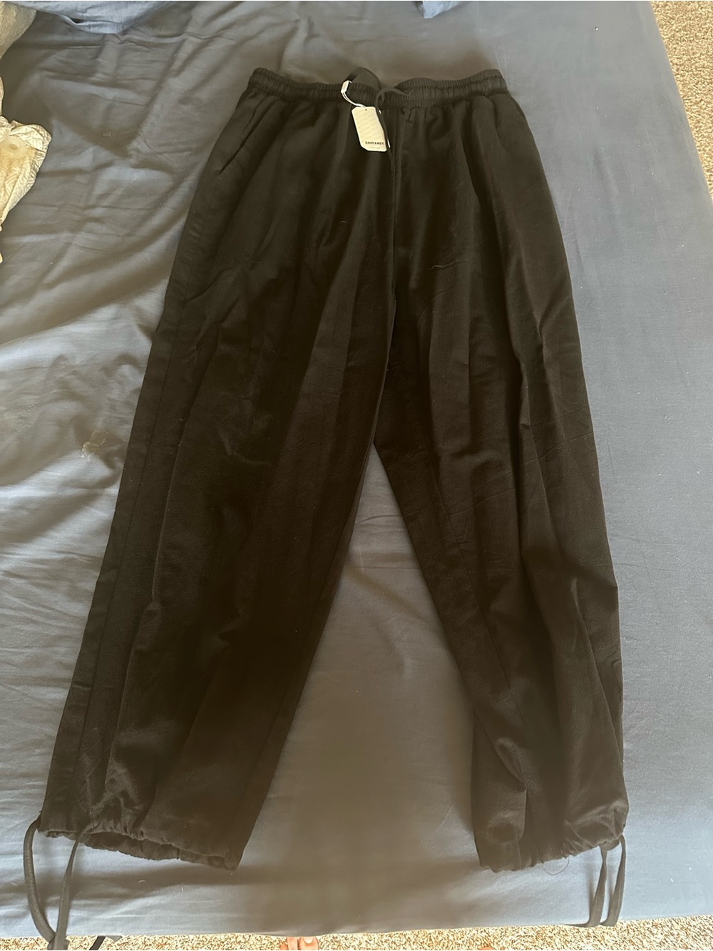Classic Black Drawstring Jogger Pants for Men